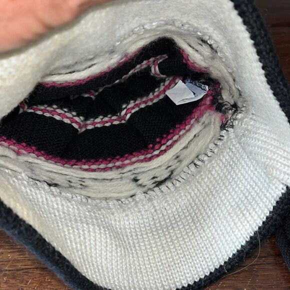 Vintage wool CB Sports Reindeer mini hearts holiday beanie Pom knit hat cap - Picture 5 of 5